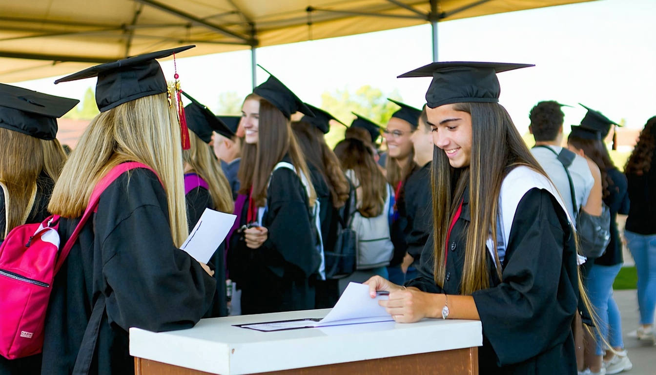 Students voting in a graduation poll